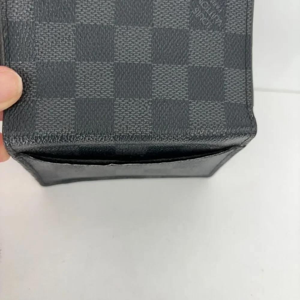 Louis Vuitton Orange Box with Blue Ribbon and Black Damier Card Holder